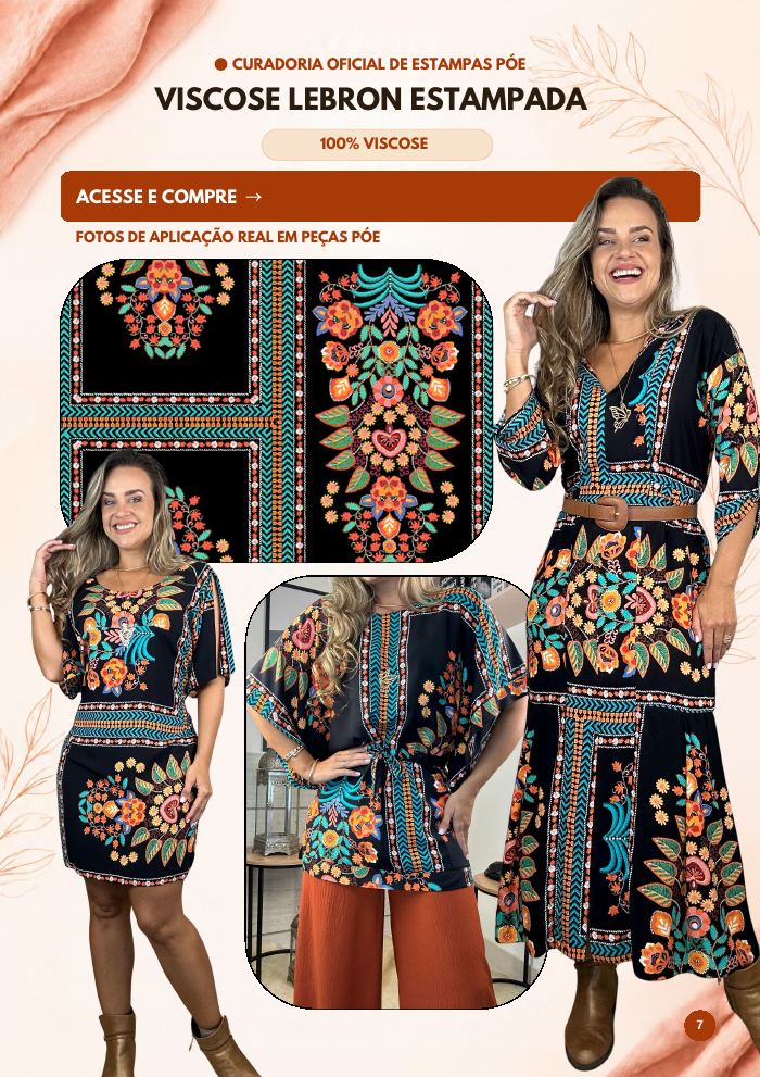 Viscose Leblon estampada