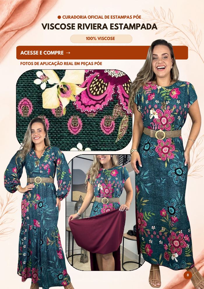 Viscose Riviera estampada floral