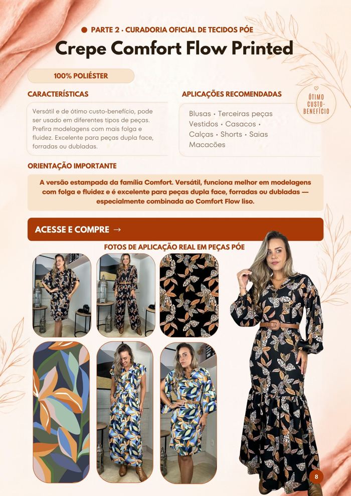 Página do Crepe Comfort Flow Printed